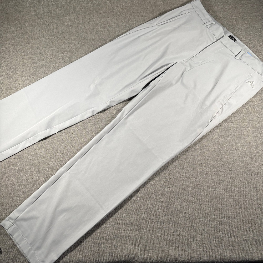 Adidas Golf Pants Mens 34x32 Gray Flat Front Performance Stretch Lightweight